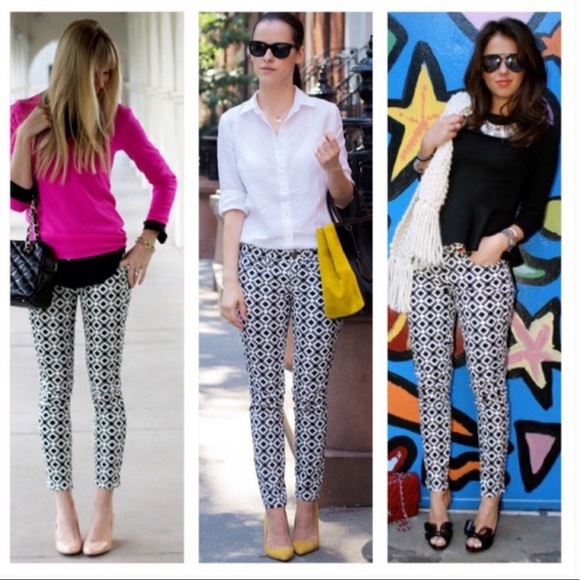 J. Crew Mid-Rise Toothpick Jean Black/White Print - Picture 2 of 13